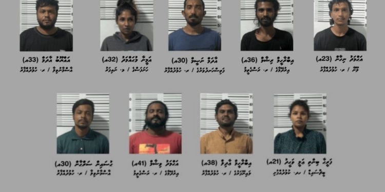 ރަސްގެތީމު ގެއެއްގައި ގްރޫޕު ހަދައިގެން ޑުރަގު ބޯން ތިބި 9 މީހުން ހައްޔަރުކޮށްފި