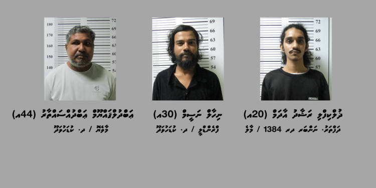 ޑްރަގް މައްސަލައެއްގައި ކުޑަހުވަދޫން ތިން މީހަކު ހައްޔަރުކޮށްފި