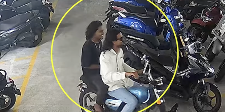 ހެލްމެޓެއް ވަގަށް ނެގި ދެ މީހަކު ހޯދަން ވީޑިއޯ އާންމުކޮށްފި